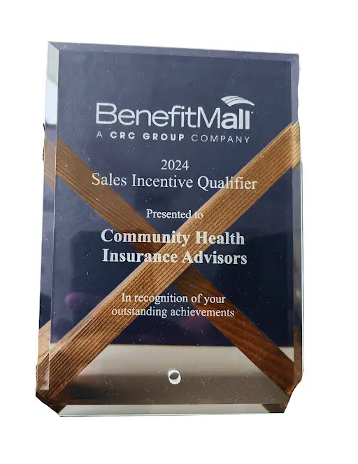 Crystal award from BenefitMall, recognizing Community Health Insurance Advisors as a 2024 Sales Incentive Qualifier for outstanding achievements Crystal award from BenefitMall, recognizing Community Health Insurance Advisors as a 2024 Sales Incentive Qualifier for outstanding achievements